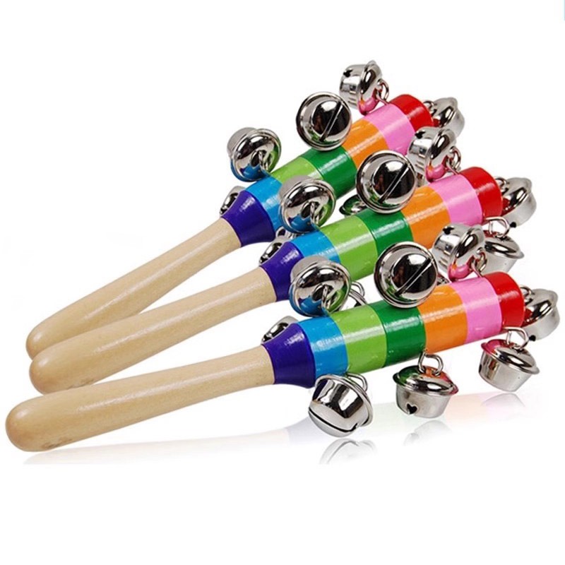 Musical Instrument Harmonium - 5PCS 나무 징글 핸드 벨 레인보우