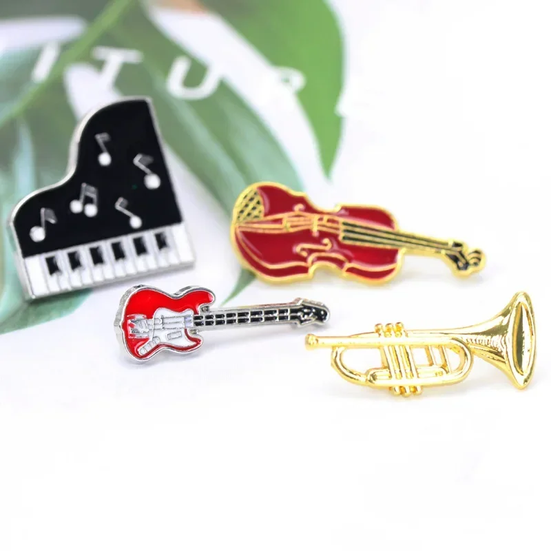 Musical Instrument Symbols - 레트로 크리에이티브 기타 바이올린 피아노 에나멜