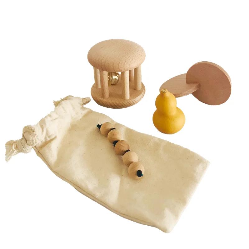 Musical Instrument Rattle - 몬테소리 나무 벨 딸랑이 연동 디스크,
