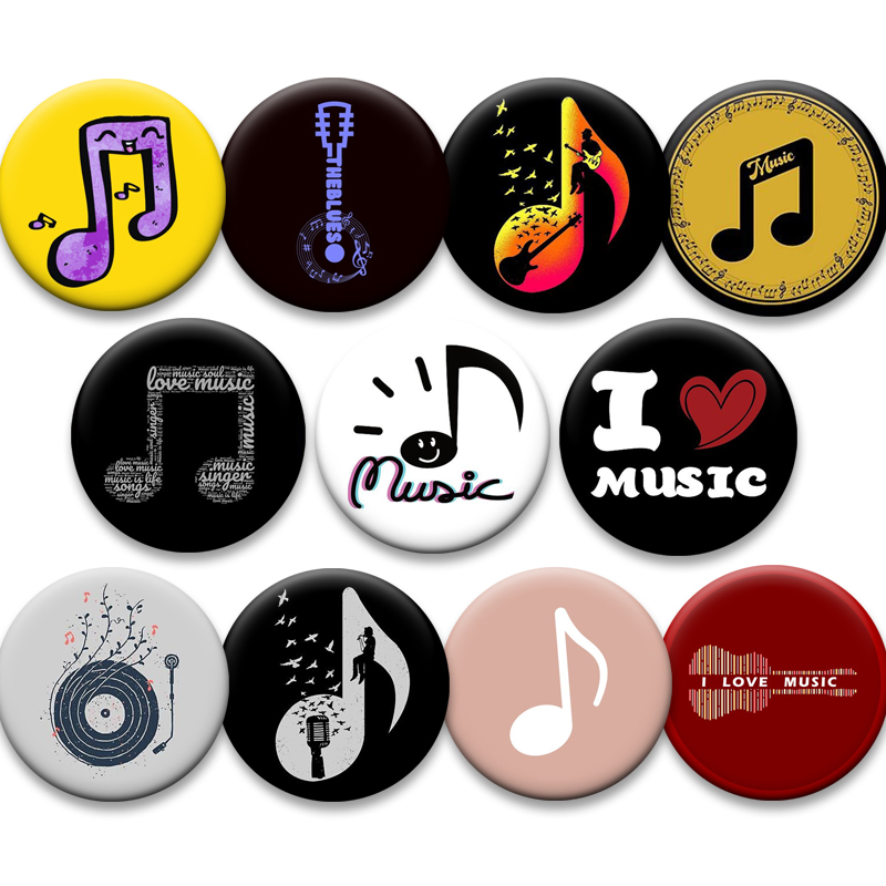 Musical Instrument Symbols - 음표 크리 에이 티브 배지 나는