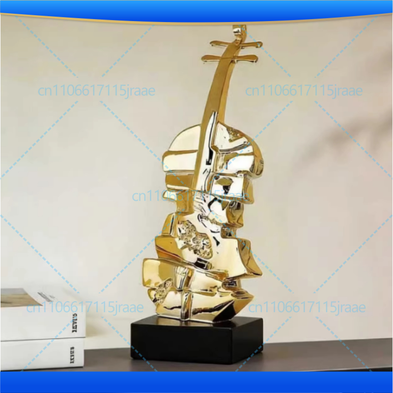 창의적인 황금 바이올린 조각 예술 작품 책상 장식품 레 - Musical Instrument Fagot 리뷰 및 가격