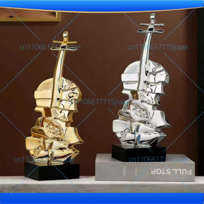 창의적인 황금 바이올린 조각 예술 작품 책상 장식품 레 - Musical Instrument Fagot 리뷰 및 가격