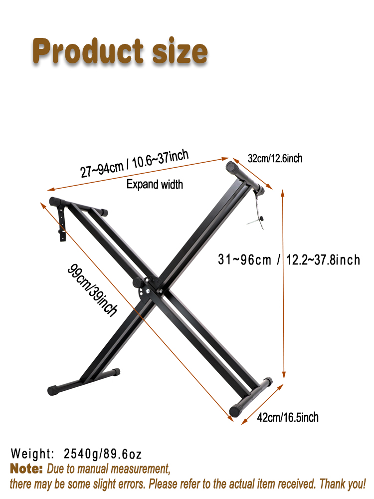 1pc 키보드 스탠드 조정 가능한 금속 더블 X 전자  - Musical Instrument Piano 리뷰 및 가격