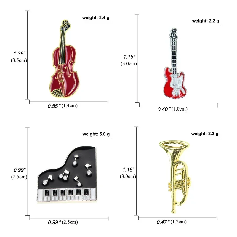 레트로 크리에이티브 기타 바이올린 피아노 에나멜 핀,  - Musical Instrument Symbols 리뷰 및 가격
