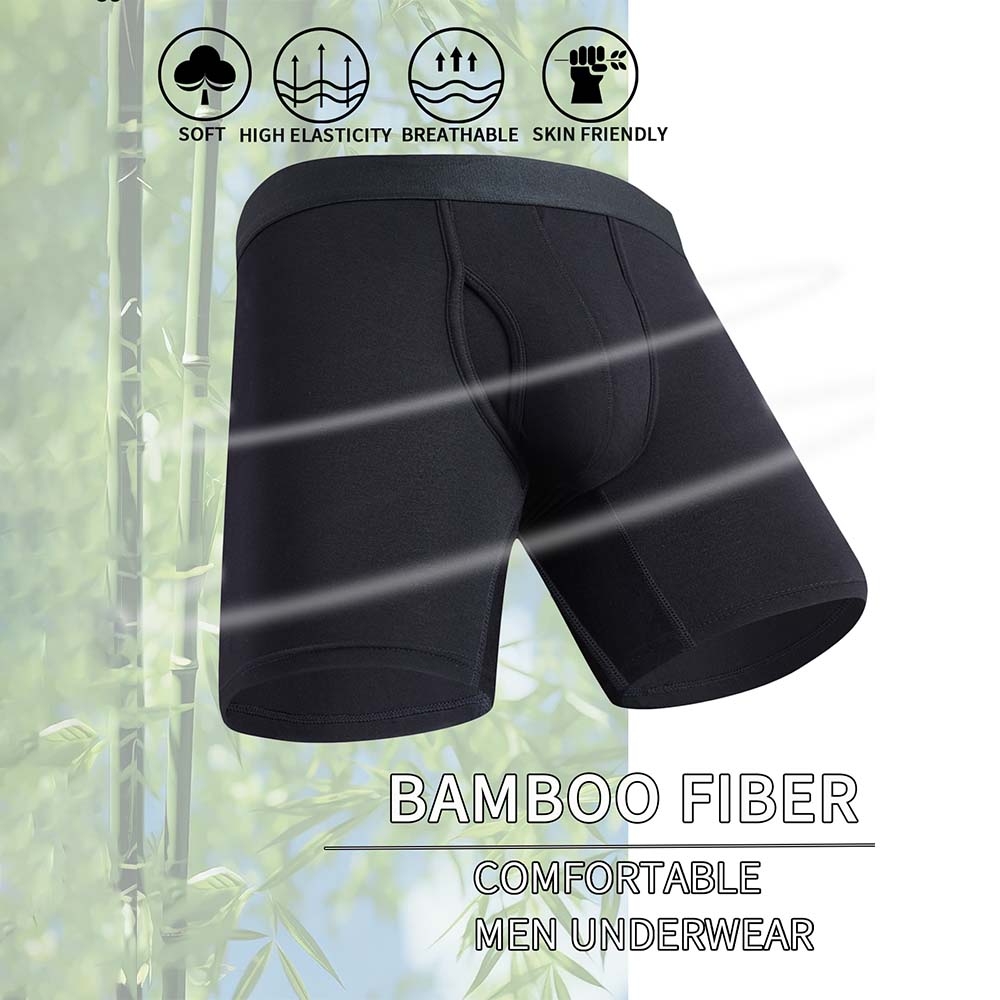8개입 남성용 블랙 롱 박서 팬티 통기성 남성 속옷 3 - Didgeridoo Bamboo 리뷰 및 가격
