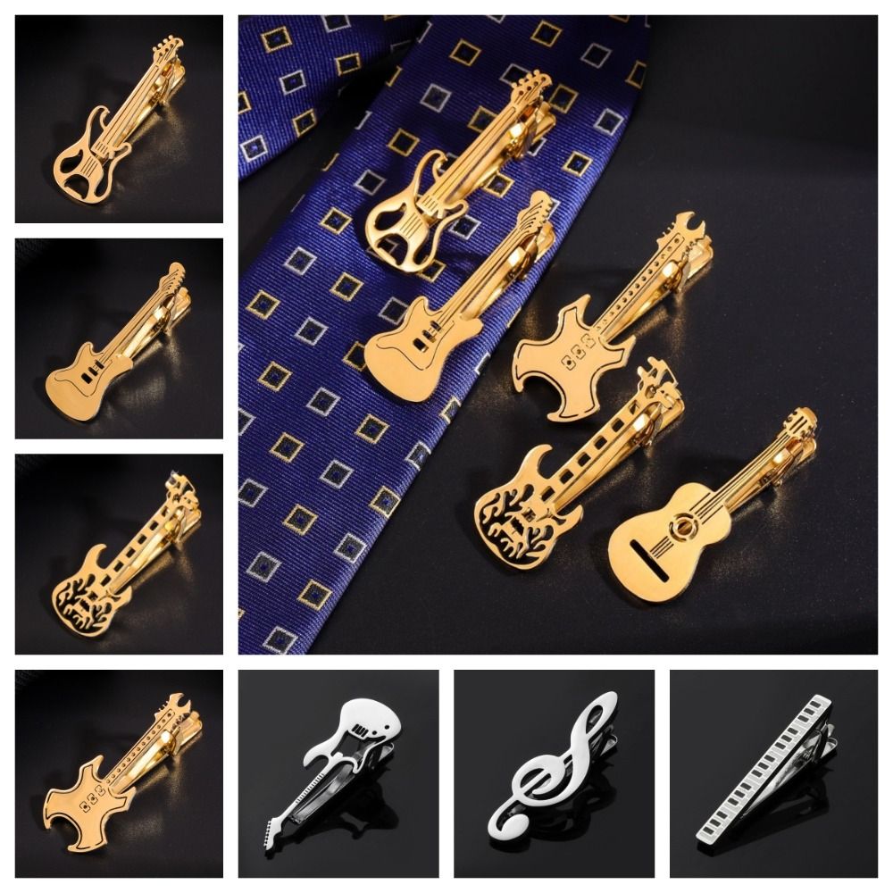 패션 고음 음자리표 기타 타이 클립 악기 티타늄 스틸  - Musical Instrument Symbols 리뷰 및 가격