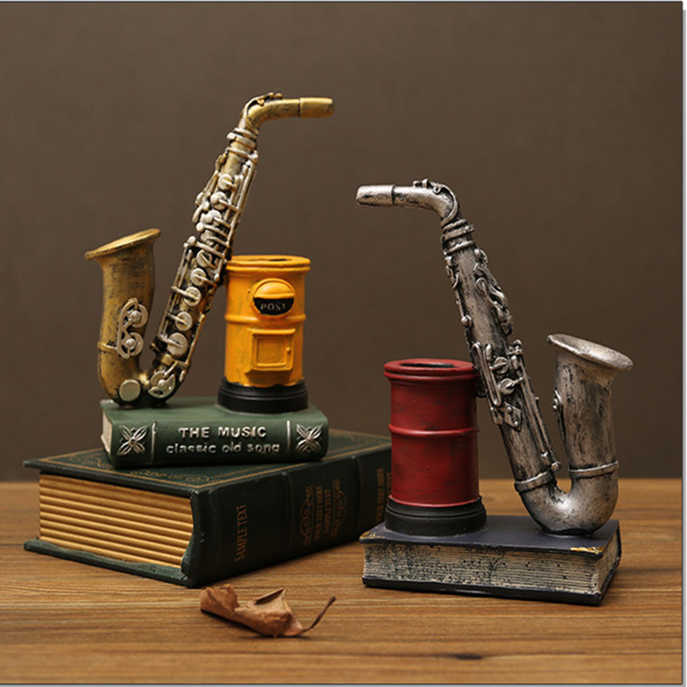 북유럽 레트로 학생 색소폰 바이올린 보관 펜꽂이 및 펜 - Musical Instrument Fagot 리뷰 및 가격