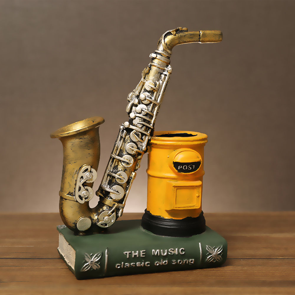 북유럽 레트로 학생 색소폰 바이올린 보관 펜꽂이 및 펜 - Musical Instrument Fagot 리뷰 및 가격