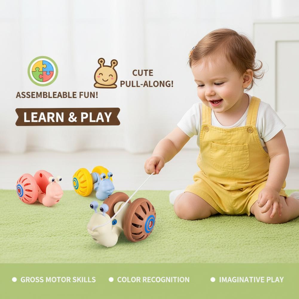 1Pc 로프 조립 풀 스레드 달팽이 어린이 퍼즐 조립  - Musical Instrument Rattle 리뷰 및 가격