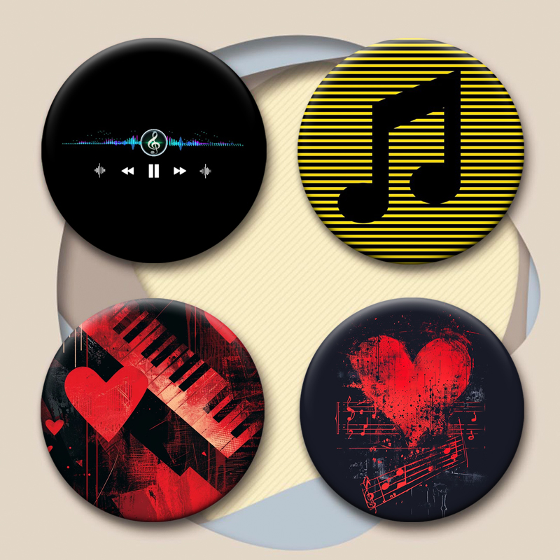 음표 크리 에이 티브 배지 나는 음악을 사랑합니다 절묘 - Musical Instrument Symbols 리뷰 및 가격