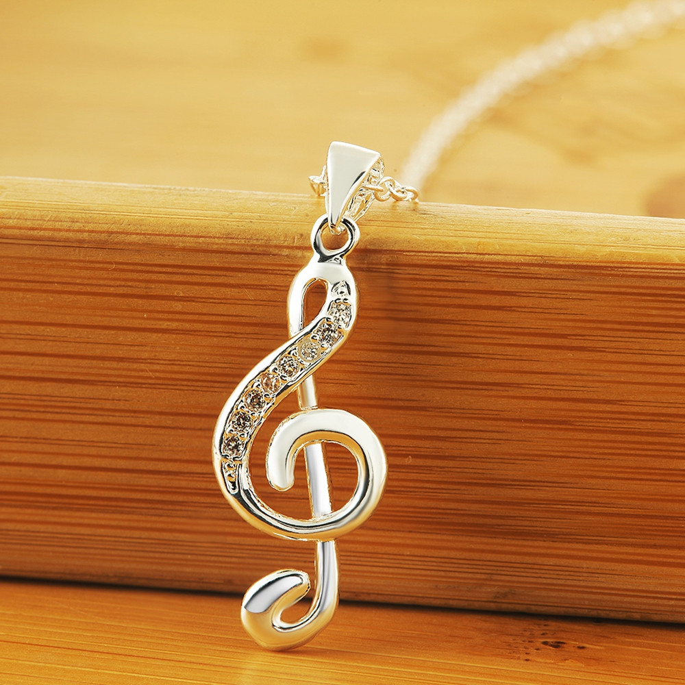 45CM 18인치 925 실버 목걸이 웨딩 파티 보석  - Musical Instrument Symbols 리뷰 및 가격