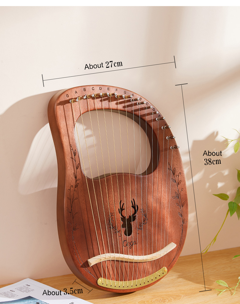 16줄 리어 하프 마호가니 목재 하프 피아노 현악기 튜 - Musical Instrument Lyre 리뷰 및 가격