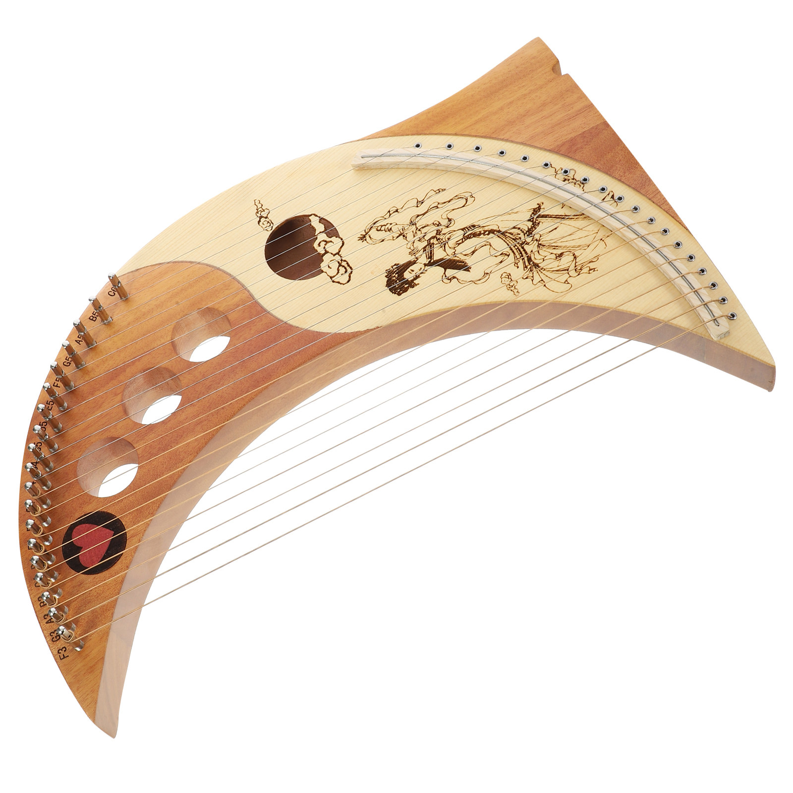 1세트 리라 하프 19개 금속 줄 목재 바디 하프 컴팩 - Musical Instrument Lyre 리뷰 및 가격