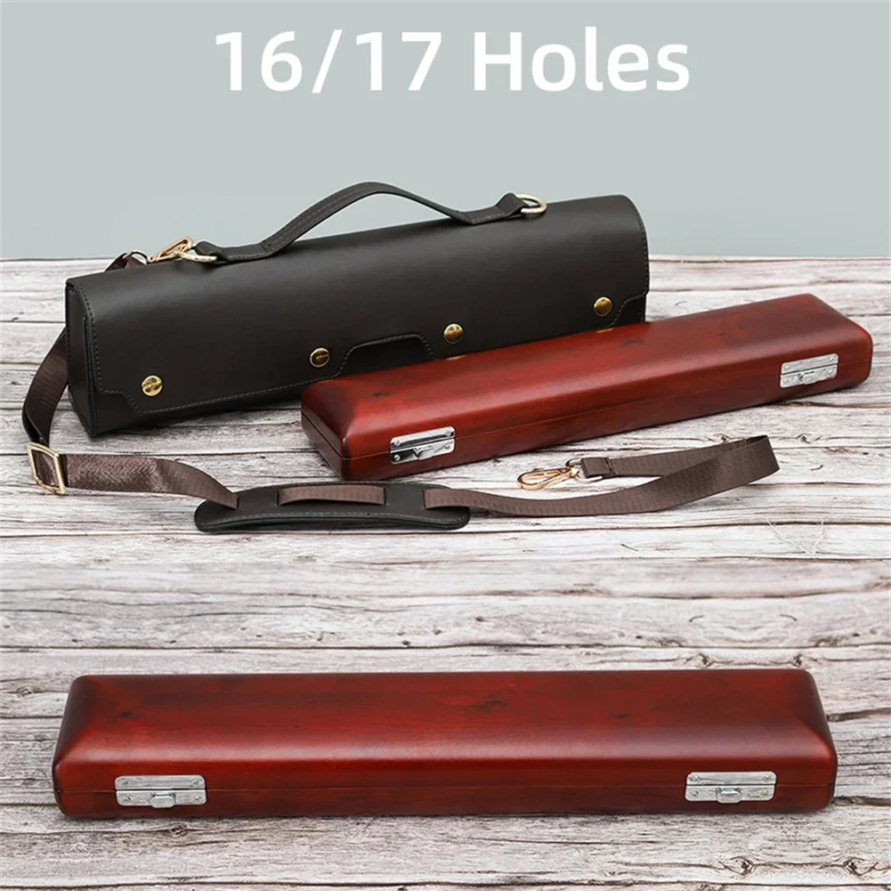 16 17 홀 플루트 용 휴대용 보관 케이스 PU 가죽 - Musical Instrument Box 리뷰 및 가격